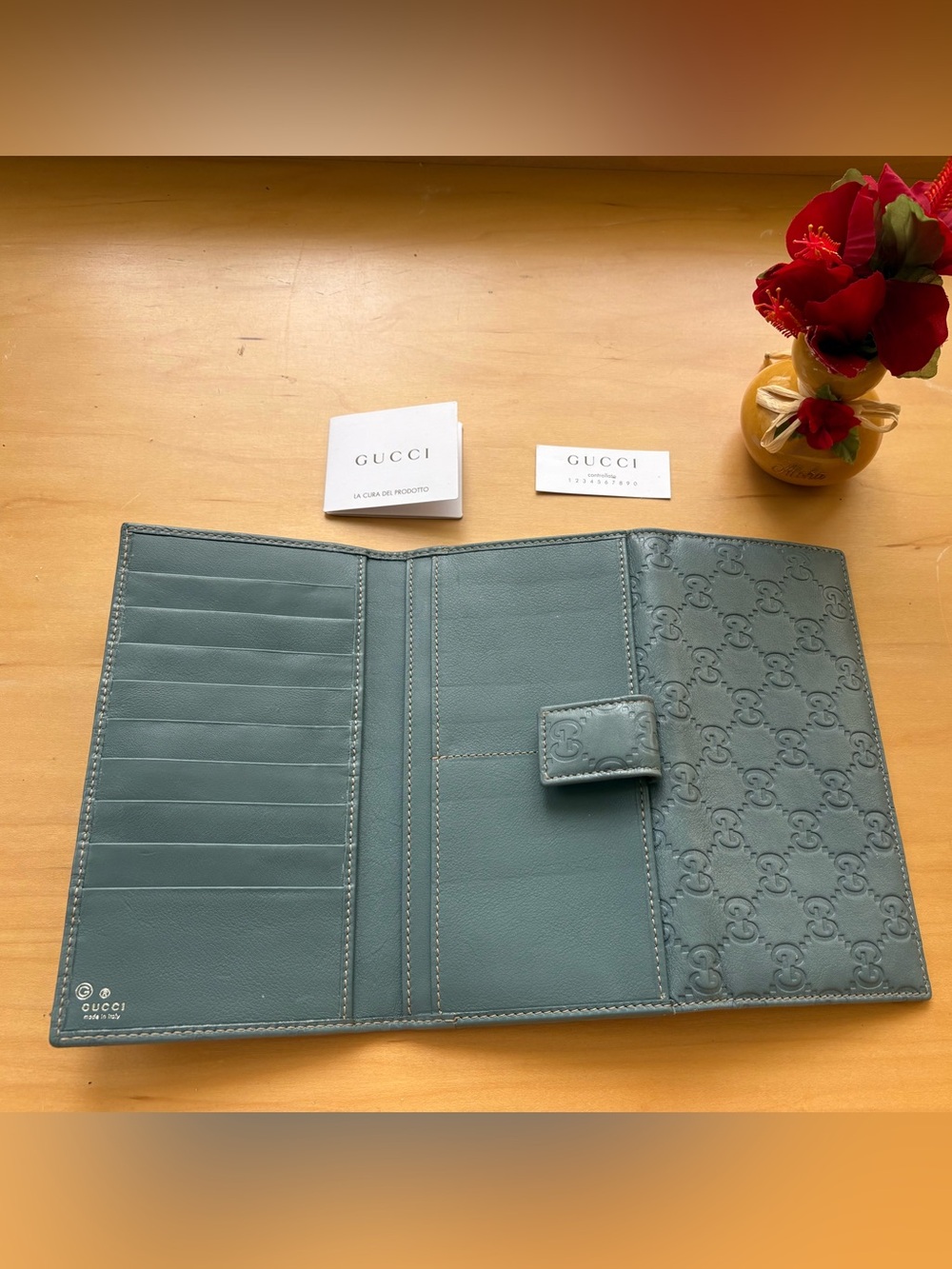 Authentic Gucci long wallet micro Guccissima in gray. Embossed leather. NWT - Picture 4 of 5